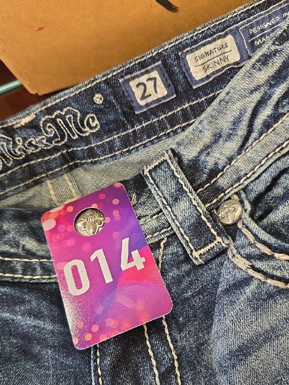 Miss Me Blue Faded Distressed Skinny Jeans - Picture 11 of 11
